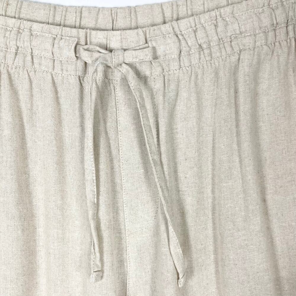 NWOT OLD NAVY Pants Women 2X Linen Cream/Beige Wide-Leg PullUp Pocket Drawstring - Picture 5 of 13